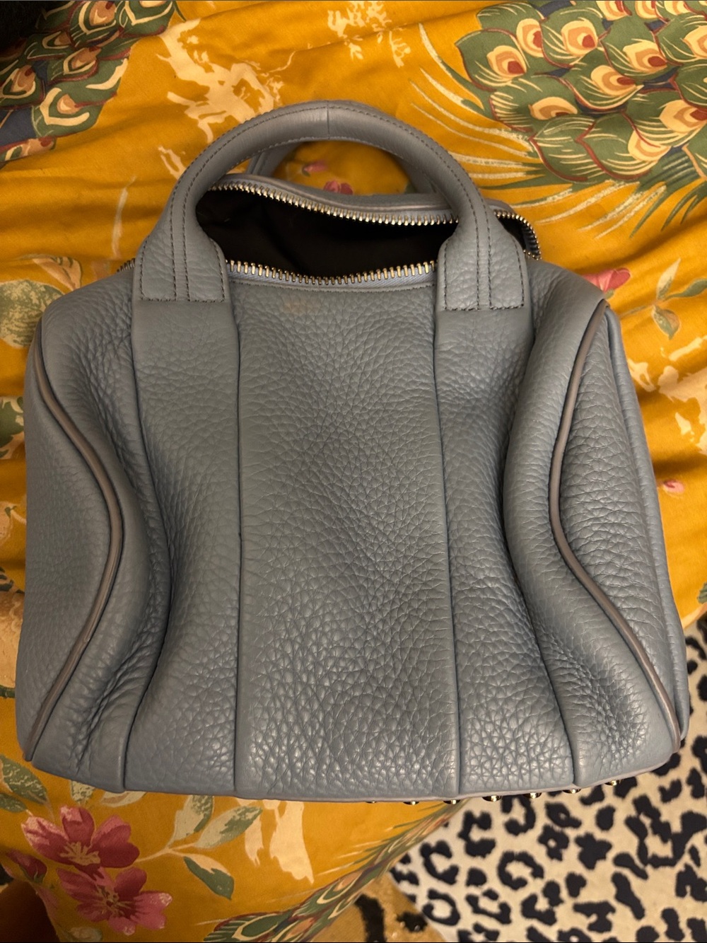 Alexander Wang Slate Blue Textured Leather Satchel